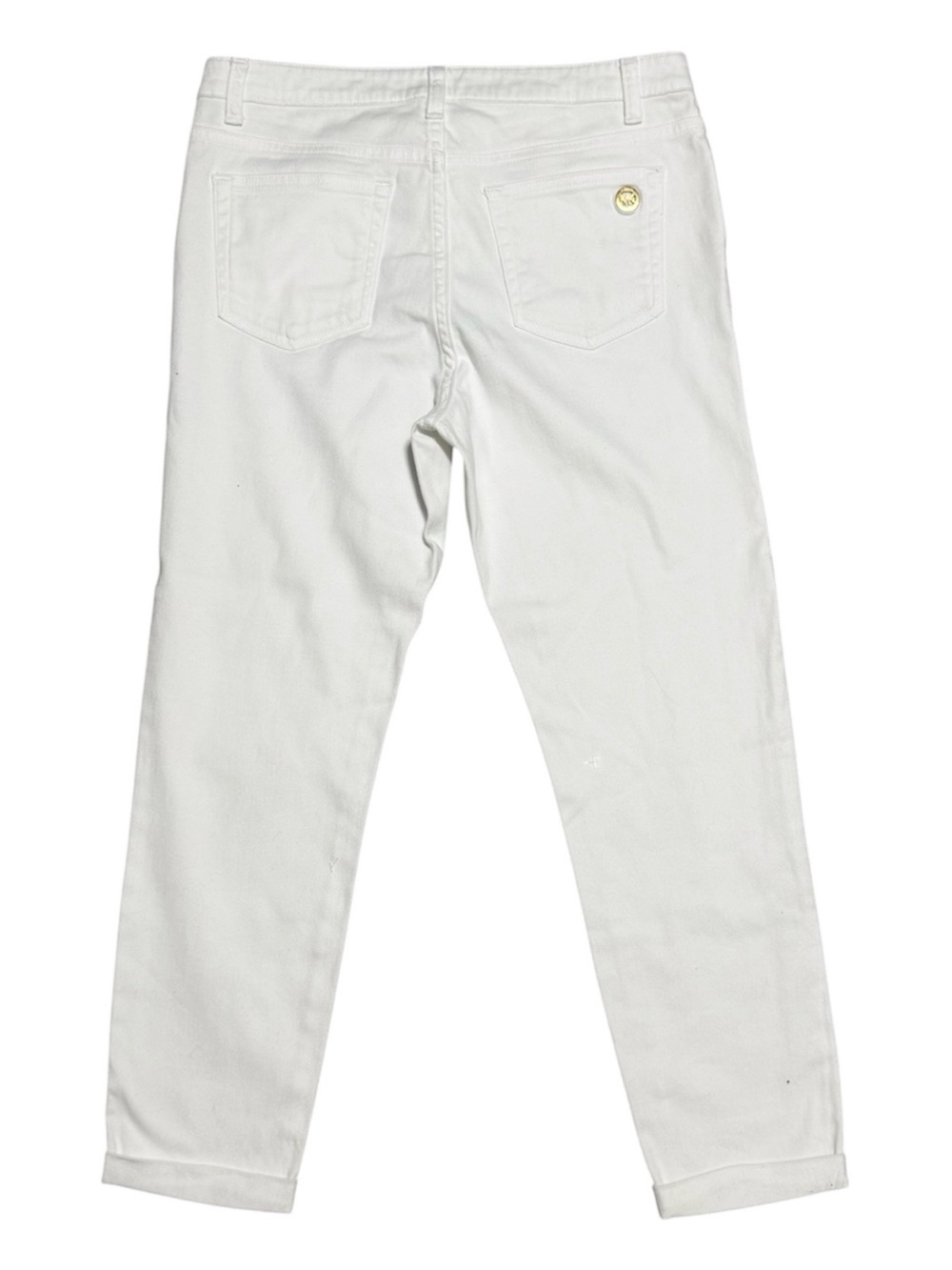 MICHAEL KORS Women's Izzy Skinny White Denim Cropped Pant - Sz 10 - Picture 4 of 12